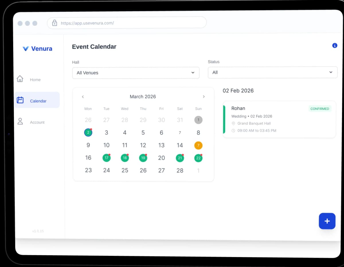 Booking calendar preview